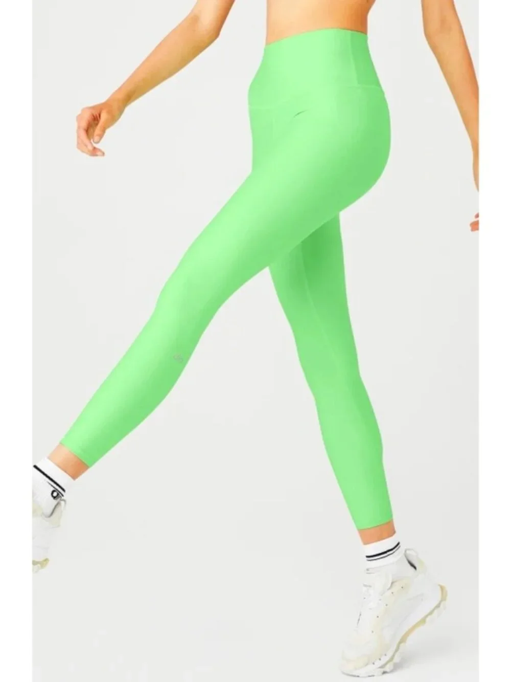 Alo 7/8 High-Waist Airlift Leggings Ultramint Neon Bright Hi-Rise Tights Pants L